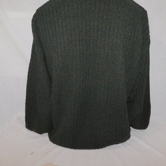 VTG Bill Blass Sweater Mens XL Green Knit Grandpa Henley Fisherman 90s Y2K USA - Picture 10 of 10